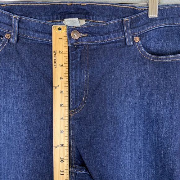 Duluth Trading Jeans Womens 18x28 Straight Fit Blue Denim Stretch - Picture 7 of 8